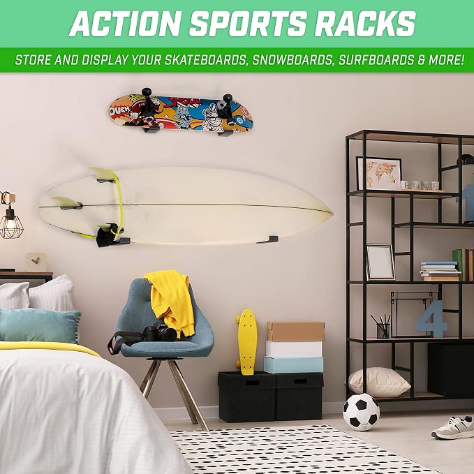 GoSports Universal Snowboard & Skateboard Wall Mount Display Racks - Image 2