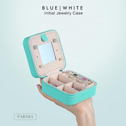 Parima Travel Jewelry Case for Women Girls, H Initial Jewelry Boxes | Small - Image 2