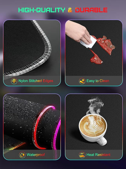 TopMade Mouse Pad with Wireless Charging, 31.5" x 15.75" Large Desk Mat RGB - Image 5