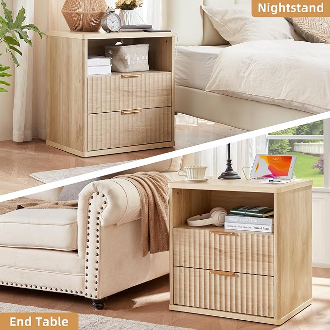 LEYAOYAO Fluted Nightstand Set of 2 - Image 9