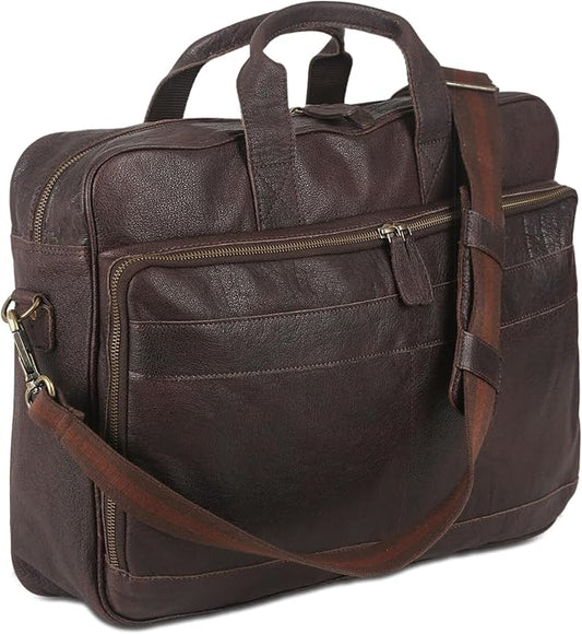 KomalC 16 Inch Leather briefcases Laptop Messenger Bags by KomalC