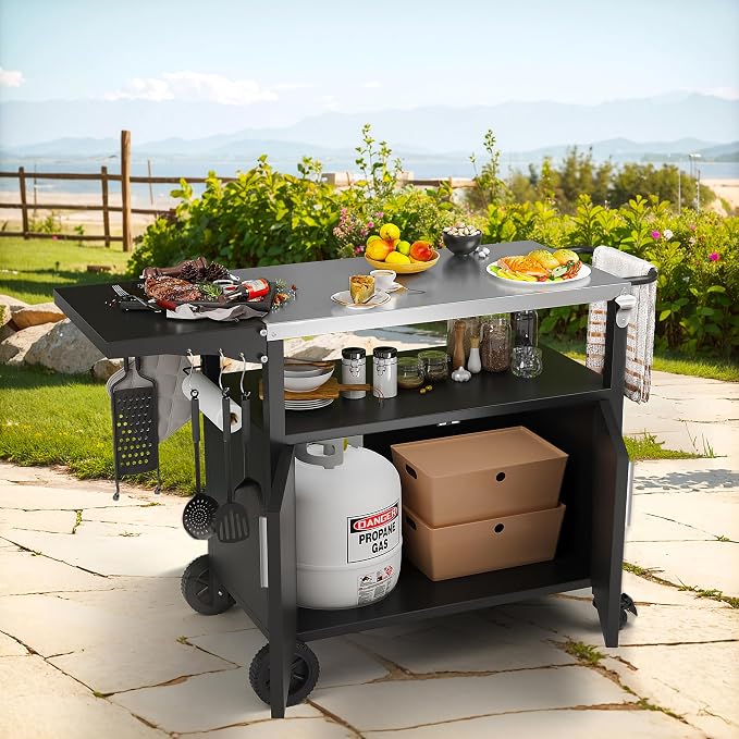 Shintenchi Outdoor Grill Cart Table - Image 2