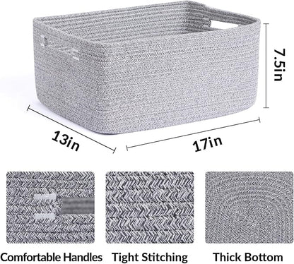 Large Storage Baskets for Shelves, Closet Organizers Bins for Clothes Blanket - Image 2