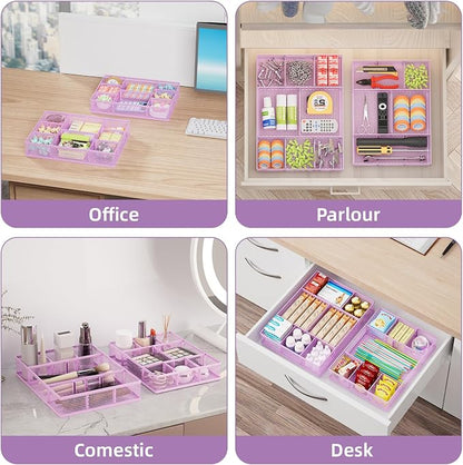 Marbrasse 2 Pack Desk Drawer Organizer, Mesh Drawer Organizer Tray - Image 3