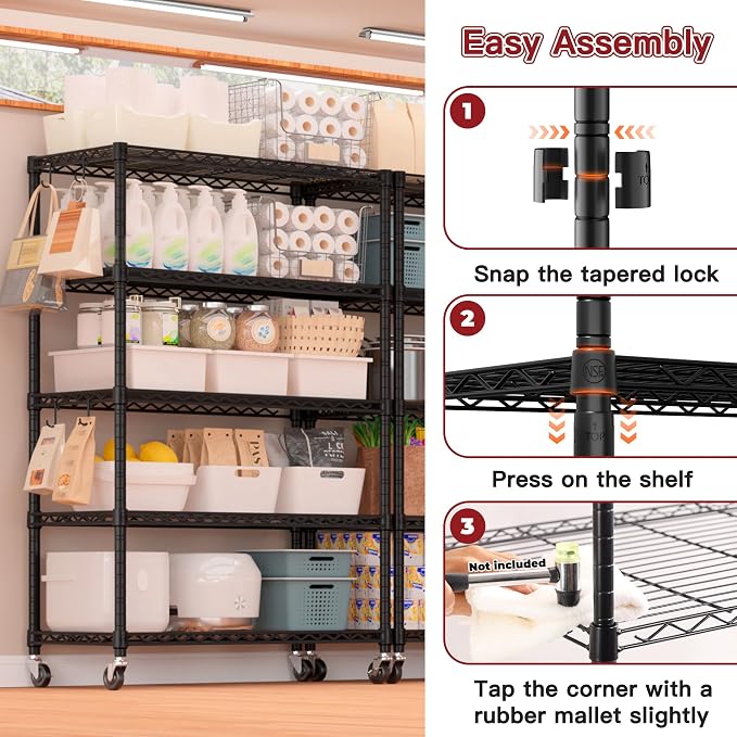 PrimeZone 2 Packs 36" W x 16" D x 79" H Wire Storage Shelves - Image 7
