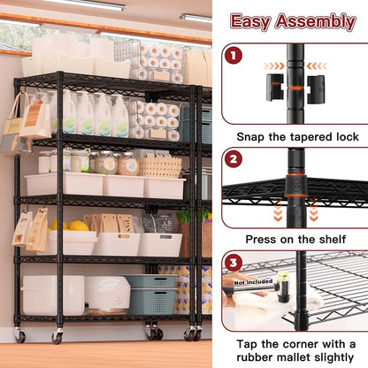 PrimeZone 2 Packs 36" W x 16" D x 79" H Wire Storage Shelves - Image 7