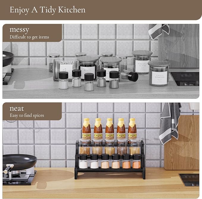 Wood Cologne Organizer for Men, 3 Tier Display Riser Stand - Image 4