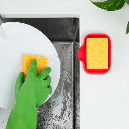 Zulay Kitchen Small Silicone Sponge Holder – Space-Saving Sink Organizer Tray - Image 3