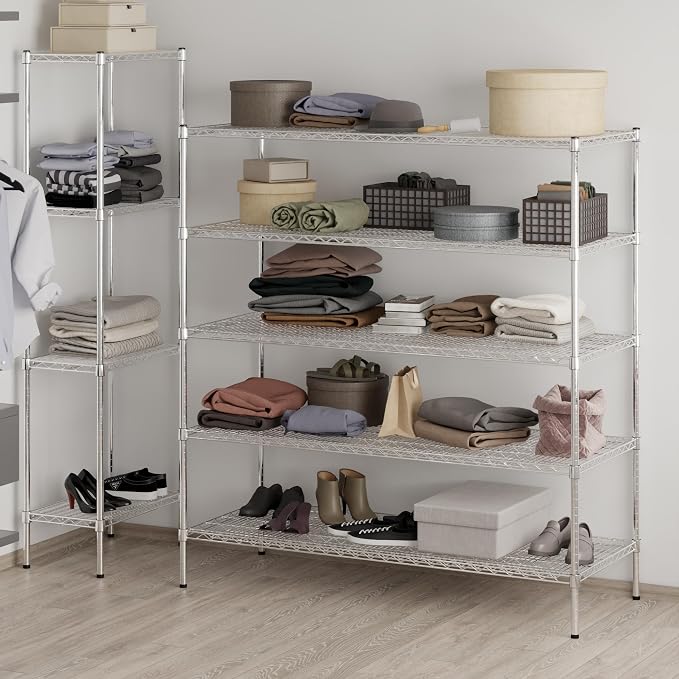 24" Deep x 60" Wide x 64" Height Wire Shelving Kit | 5-Tier | NSF Commercial - Image 7