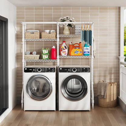 U14 Over Washer and Dryer Storage Shelves, 4 Tiers Laundry Room Storage and - Image 5