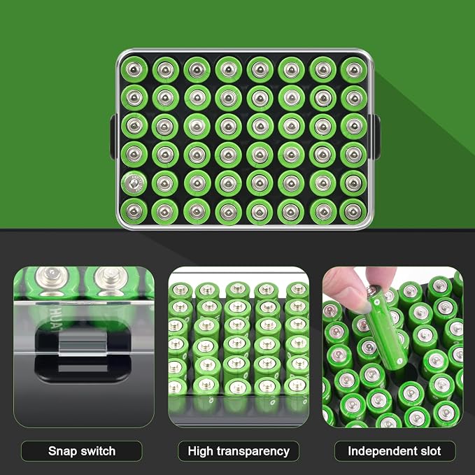 ALCYON Battery Organizer Storage Case, Battery Vault Box Container - Image 2