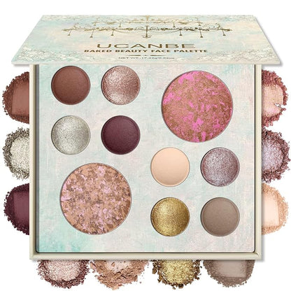 UCANBE All in One Baked Makeup Palette – Eyeshadow, Blush & Bronzer Face Kit by UCANBE