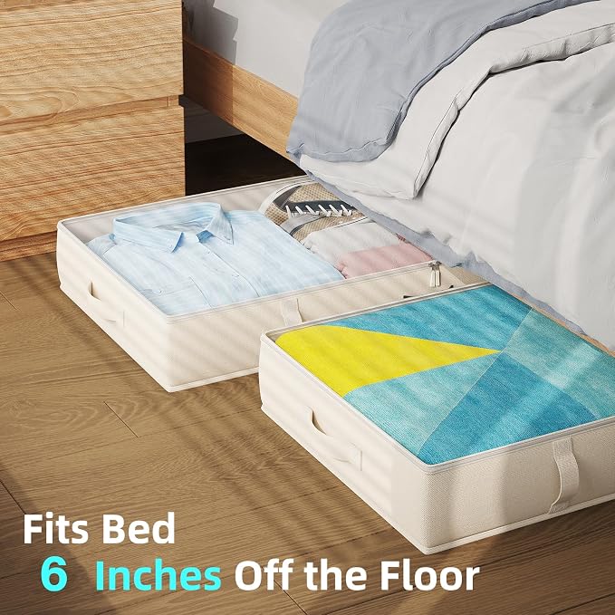 2-Pack Under Bed Storage, 6 Inches Tall Closet Organizers and Storage Bins - Image 5