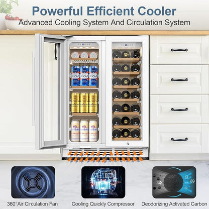 Wine and Beverage Refrigerator, 24 Inch Beverage Cooler Dual Zone - Image 5