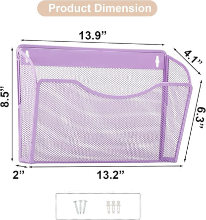 EASEPRES 3 Single Pocket Mesh Hanging File Organizer, Vertical Wall Mounted - Image 5
