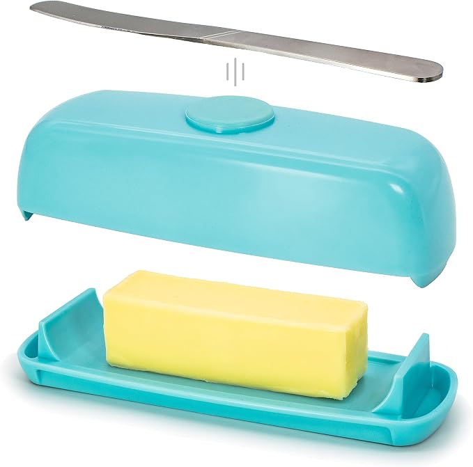 Butter Hub Butter Dish with Lid and Knife, Magnetic Butter Keeper, Easy Scoop by BUTTERHUB