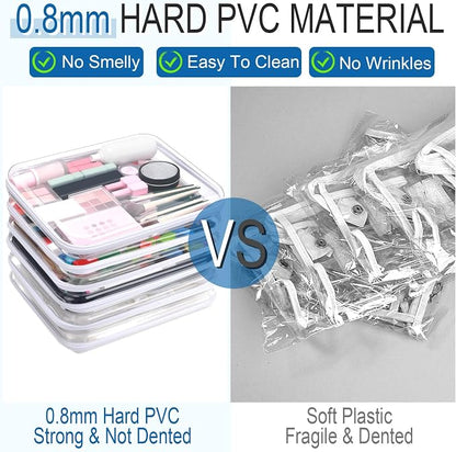 Sanwuta 6 Pcs Clear Hard Zipper Case Hard Plastic Zipper Pouches Transparent - Image 4