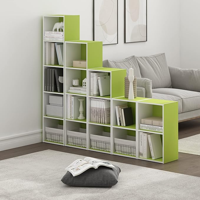 Furinno PASIR Book Shelf, 2-Tier Modern Bookshelf, Open Shelves Bookcase 9 x 12 - Image 2