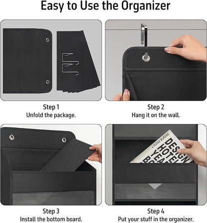 Over Door Organizer with 5 Large Pockets, Heavy Duty Hanging Organizer Storage - Image 4