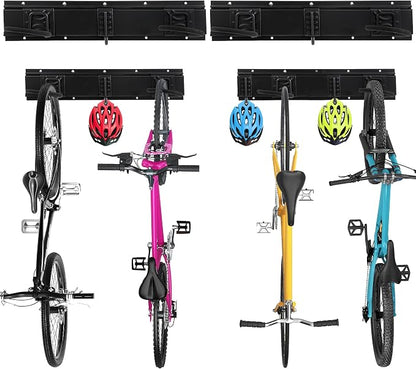 Sinoer Bike Storage Rack, Bike Storage Hanger, 4 Bikes + 3 Helmets Heavy Duty by Sinoer