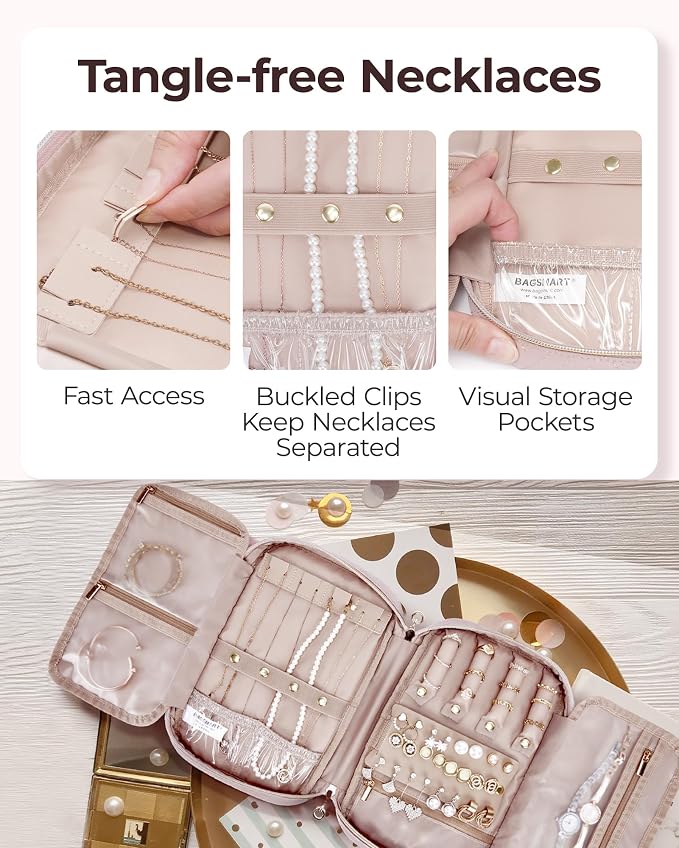 BAGSMART Jewelry Organizer Case Large Travel Jewelry Storage Bag - Image 5