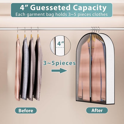 32” Garment Bags for Hanging Clothes 4” Gusseted - - Image 3