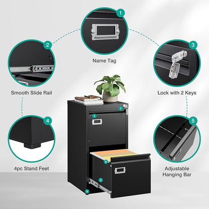SISESOL 2 Drawer File Cabinet - Image 6