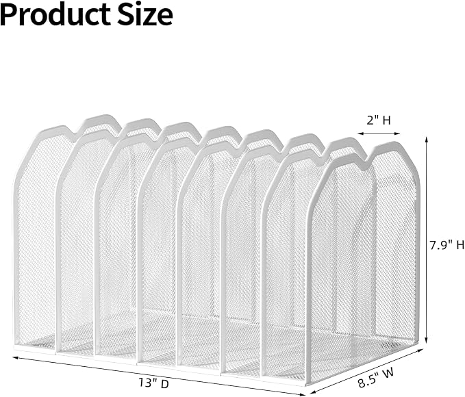 White 7-Section File Folder Organizer - Image 3