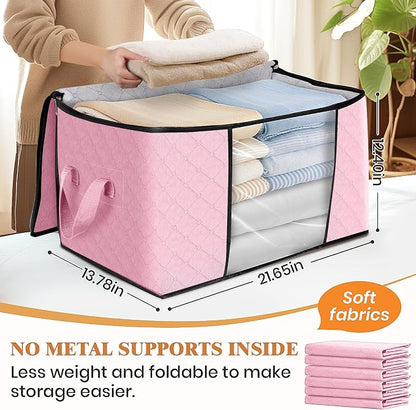 Fab totes 3 Pack Clothes Storage, Foldable Thick Fabric Blanket Storage Bags - Image 2
