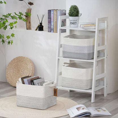 COMFY-HOMI Cotton Rope Woven Basket - Image 2