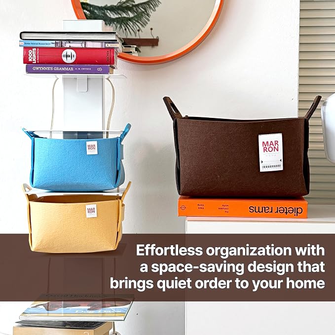Collapsible Felt OLIVE Storage Bin Medium 11"x7.1"x7.1" – Foldable Basket - Image 7