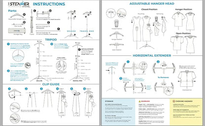 Deluxe | Adjustable Standing Garment Steaming Rack - Image 6