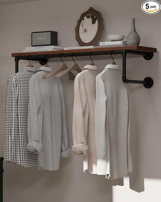 Clothes Rack 36in, Wall Mounted Garment Racks by INDUSTRIALSHELVESDESIGN