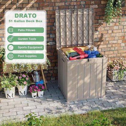DRATO 50 Gallon Deck Box, Outdoor Storage Box - Image 2