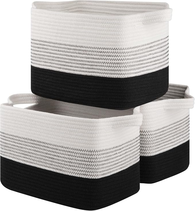 Storage Basket for Organizing, Woven Baskets for Storage, Rectangle Decorative by OIASKET