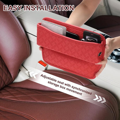 HARFINGTON 2pcs Car Seat Gap Filler Organizer 11.5 x 8 x 2.1 Inch Leather - Image 5