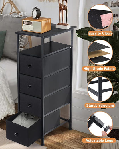 Narrow Dresser for Bedroom, Fabric Tall Dresser & Chests of Drawers - Image 8