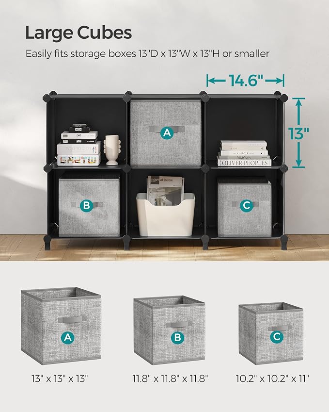 SONGMICS 6 Cube Storage Organizer, Modular Bookshelf, DIY Closet Organizers and - Image 5