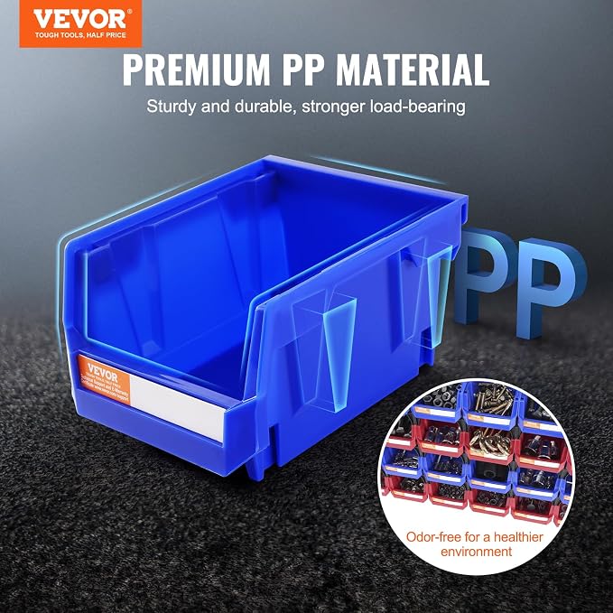 VEVOR Plastic Stackable Storage Bins 24 Pack, Hanging Stackable Storage - Image 2