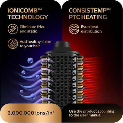 Blowout Brush Hair Dryer, 4-in-1 Blow Drying Brush, Authomatic Dual Voltage - Image 6