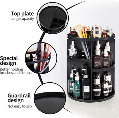 360 Rotating Makeup Organizer, DIY Adjustable Spinning Holder, Foldable - Image 5