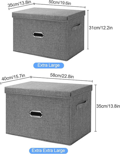 Large Linen Fabric Foldable Storage Bins - Image 6