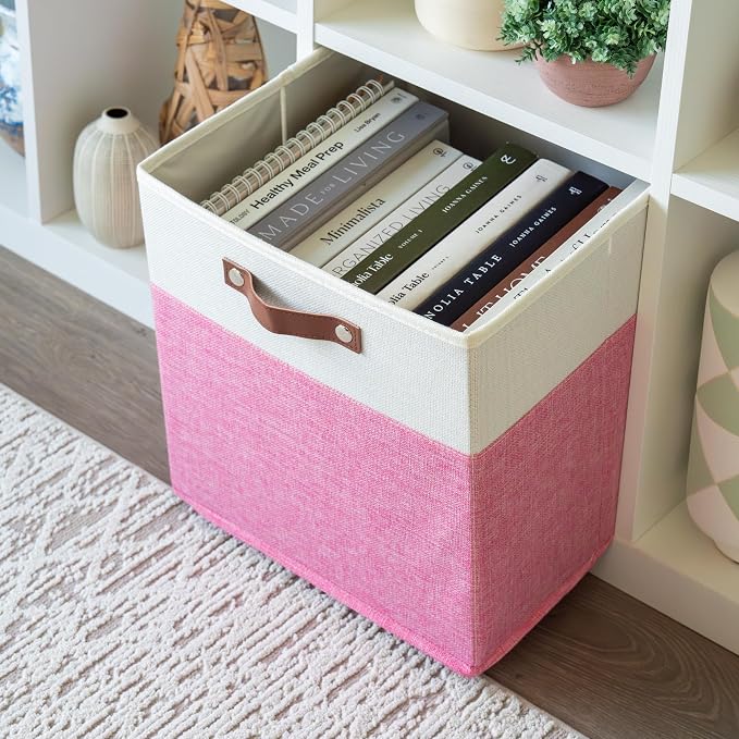 OrganiHaus 13" x 13" x 13" Cube Fabric Storage Bins Set of 4, Fabric Storage - Image 5