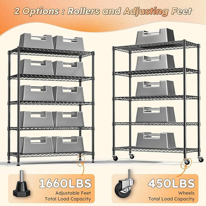 REIBII 73''H Storage Shelves 1660LBS Wire Shelving Unit - Image 5