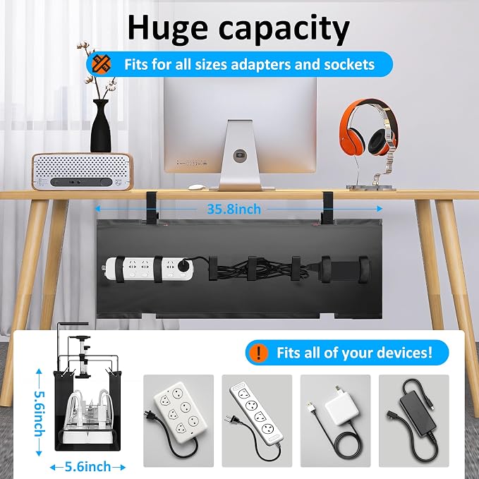 Under Desk Cable Management Tray - Image 2