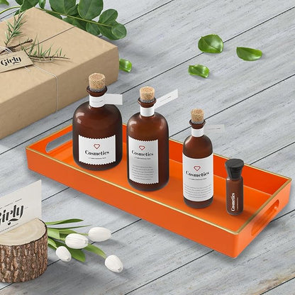 Orange Bathroom Vanity Tray for Countertop, Small Plastic Toilet Tank Versatile - Image 6