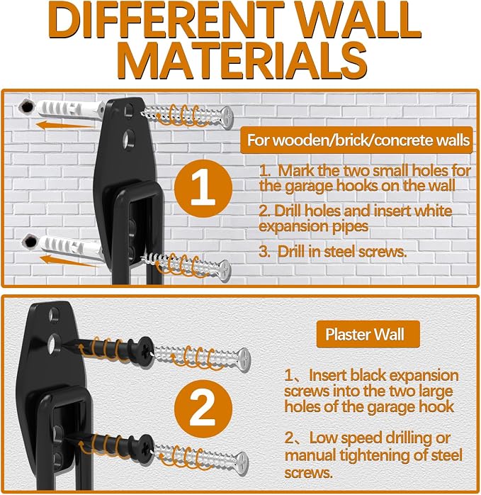 3-H Garage Wall Hooks 20 Pack, Garage Hooks Heavy Duty - Image 7