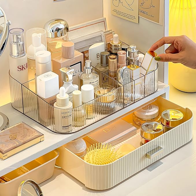 Makeup Organizer with Stackable Drawer, Cosmetic Storage Display Case - Image 4