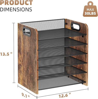 Marbrasse 6 Tier Paper Organizer Letter Tray - Image 5
