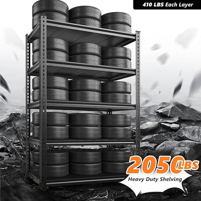 REIBII 72'' Storage Shelves 2050LBS Garage Shelving Heavy Duty 5-Tier Metal - Image 4